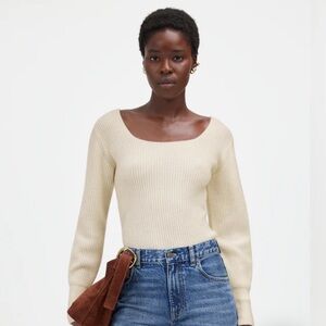 NWT Madewell Wool-Cashmere Square-Neck Sweater Size S